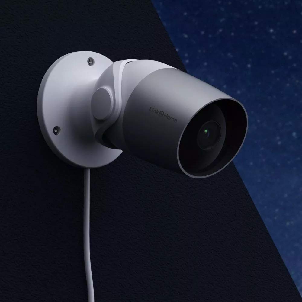 Link2Home WiFi Outdoor Weatherproof Camera – For Home Security, Surveillance, CCTV, No Hub Required (Silver)