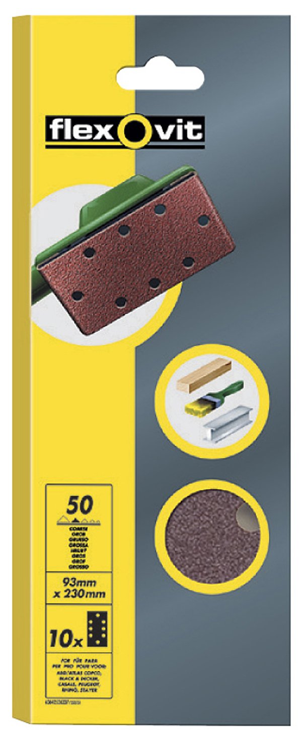Flexovit Orbital Sander Sheets 120g Pack 6 93x185