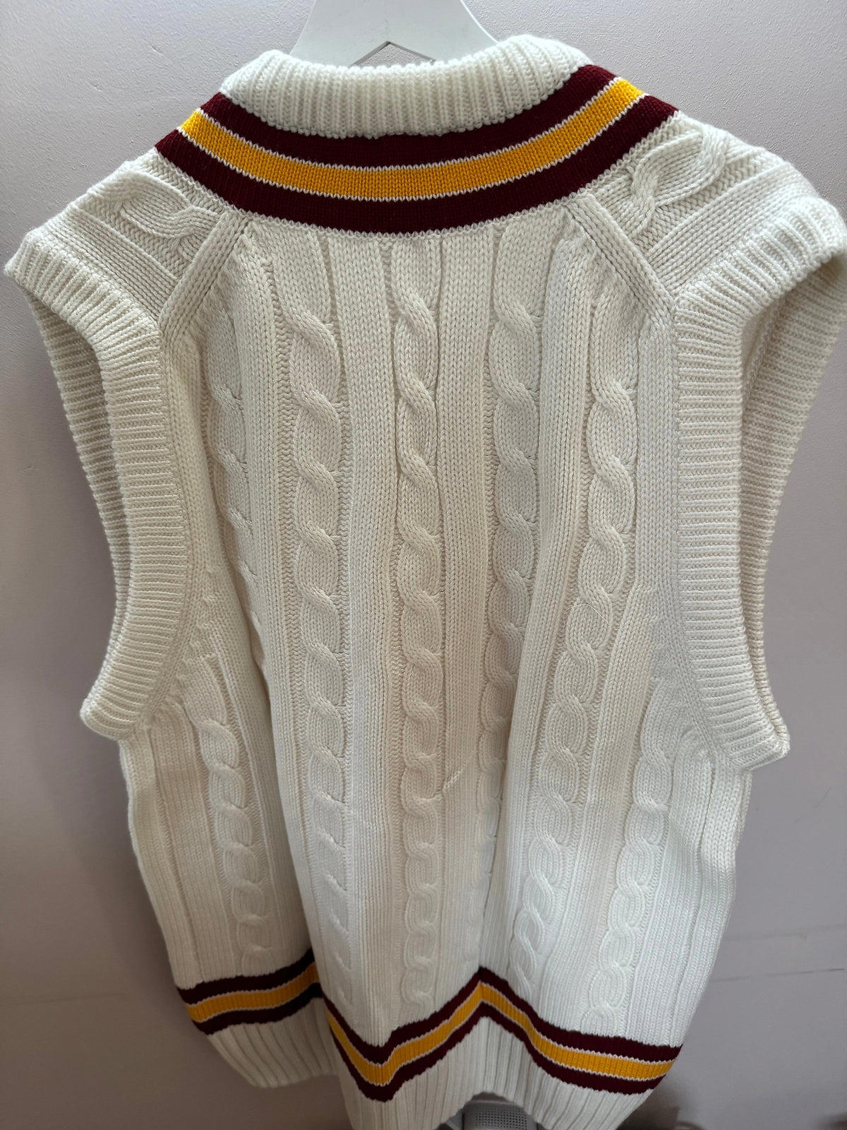 GM Gunn Moore Cricket Sweater Slipover Maroon/Amber Junior Small