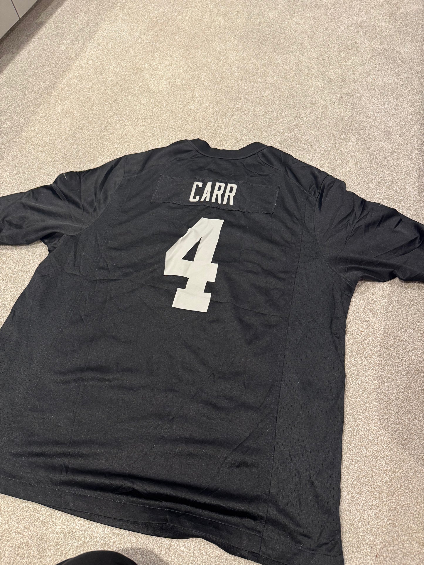 NFL Las Vegas Raiders Derek Carr #4 Nike Black Game Player Jersey Men's Size 3XL