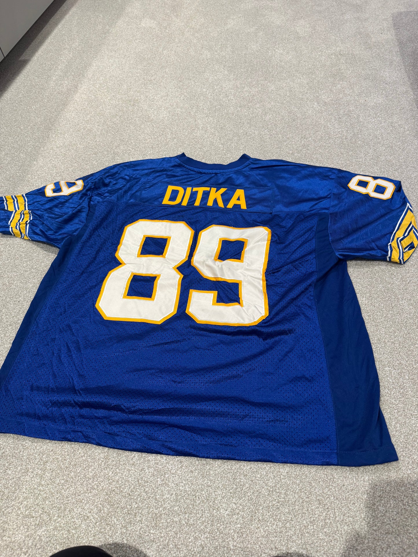 Mike Ditka 89 Blue Football Jersey Chicago Bears Adidas True School Authentics S52