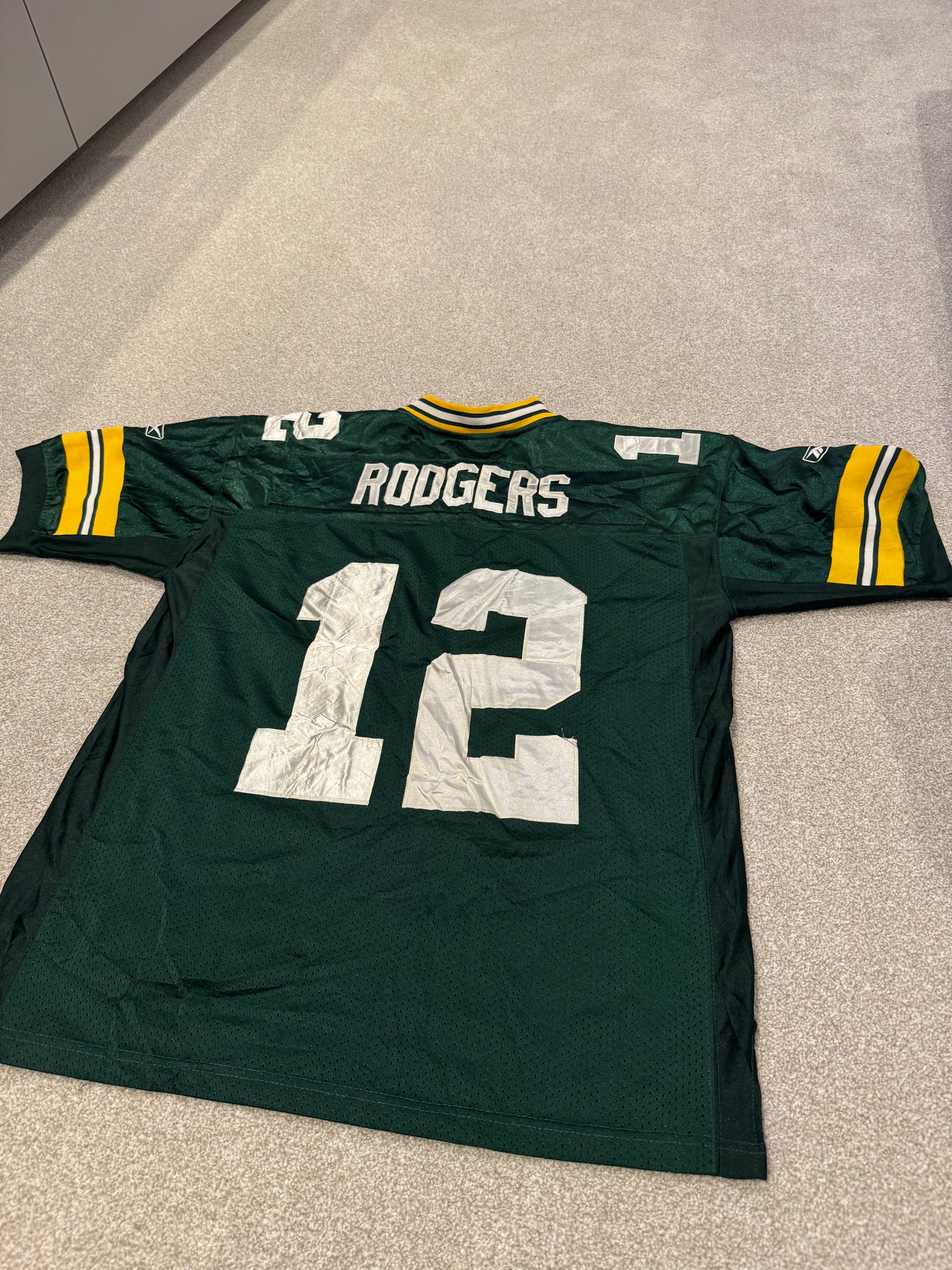Reebok Green Bay Packers Jersey Aaron Rodgers #12 Stitched NFL On Field Size 50