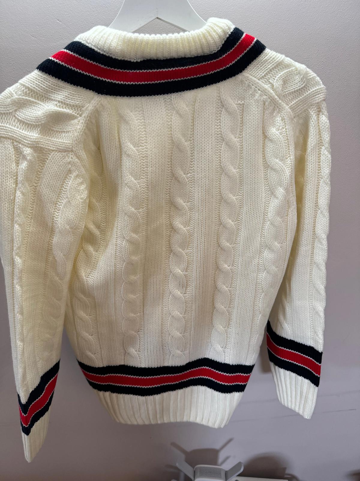GM Gunn Moore Cricket Sweater Navy/Red Junior Small