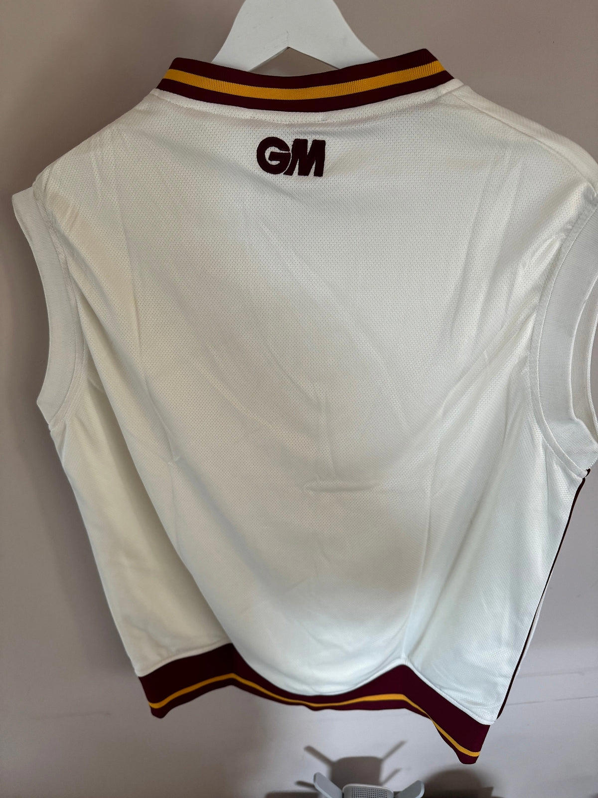 GM Gunn & Moore Cricket Slipover Poly Teknik Maroon/Amber Small