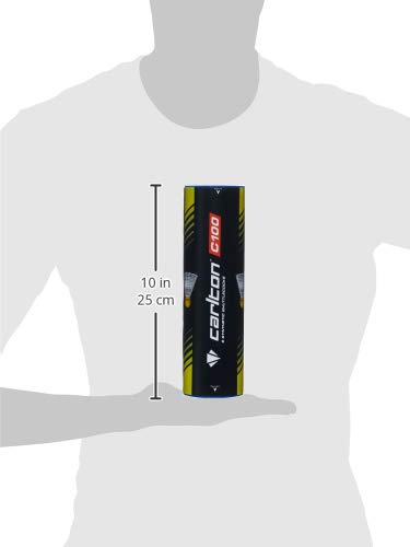 Carlton Badmintonball Club C100 Gelb, mittelschnell (77 Grains), für Schüler, Junioren und Beginner (1x6er Dose)