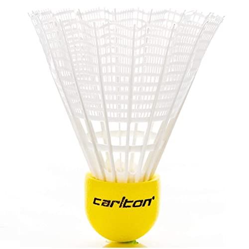 Carlton Badmintonball Club C100 Gelb, mittelschnell (77 Grains), für Schüler, Junioren und Beginner (1x6er Dose)