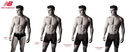 New Balance Men's Mesh 5" No Fly Boxer Brief (4 Pack) Boxer Briefs (pack of 4)
