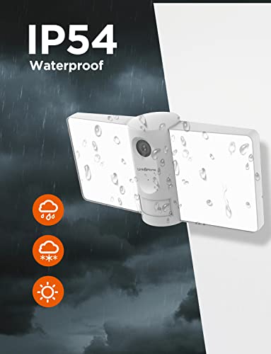 Link2Home 2K 4MP Security Floodlight Camera, Wireless WiFi Wired Camera with Color Night Vision