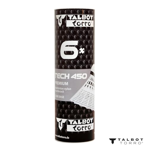 Talbot-Torro Badminton Shuttlecock Tech 450, 6 pieces, in Premium Nylon