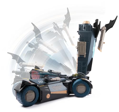 DC Batman, Ultimate Transforming Batmobile Playset, 2-in-1 Batman Playset with Exclusive Figure and Glider, Lights and Sounds, Kids Toys for Boys and Girls 4+