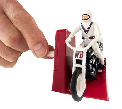 World's Smallest Evel Knievel Miniature Classic Wind Up Toy | Features Rider, Stunt Cycle, and Energizer Launcher | Action Figure | for Ages 8 and up