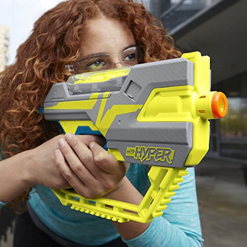 Nerf Hyper Fuel-20 Blaster, 20 Nerf Hyper Rounds, Up to 110 FPS Velocity, Hopper Fed, 20-Round Capacity, Easy Reload, Eyewear Included