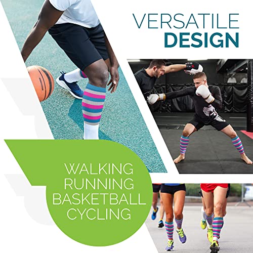 Calf Compression Sleeve - Leg Compression Socks for Shin Splint, & Calf Pain Relief - Men, Women, and Runners - Calf Guard for Running, Cycling, Maternity, Travel, Nurses
