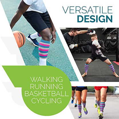 Calf Compression Sleeve - Leg Compression Socks for Shin Splint, & Calf Pain Relief - Men, Women, and Runners - Calf Guard for Running, Cycling, Maternity, Travel, Nurses