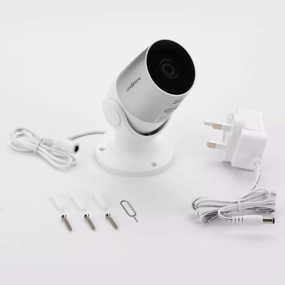 Link2Home WiFi Outdoor Weatherproof Camera – For Home Security, Surveillance, CCTV, No Hub Required (Silver)