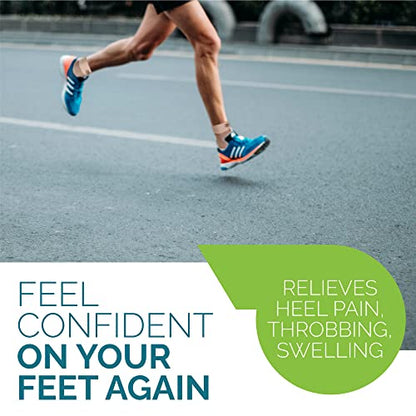 Run Forever Sports Plantar Fasciitis Foot Compression Sleeves (Pair) - Lightweight Ankle Brace