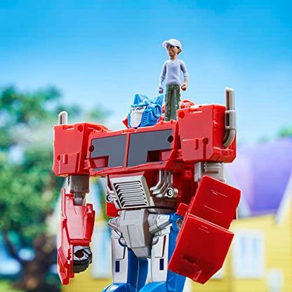 Transformers Spielzeug EarthSpark Spin Changer Bumblebee Action-Figur (20 cm) mit Mo Malto Figur (5 cm), ab 6 Jahren