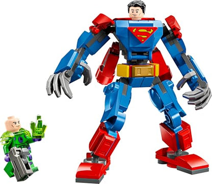 LEGO DC Superman Mech vs. Lex Luthor, Super Heroes Toy with 2 Minifigures, a Stud Shooter & Kryptonite - Buildable Figure Set - Gift 6 Plus Year Old Boys & Girls 76302