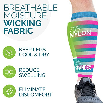 Calf Compression Sleeve - Leg Compression Socks for Shin Splint, & Calf Pain Relief - Men, Women, and Runners - Calf Guard for Running, Cycling, Maternity, Travel, Nurses