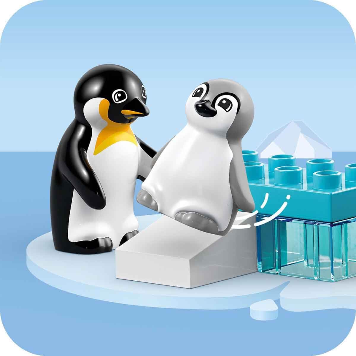 LEGO DUPLO Wild Animal Families: Penguins & Lions - Fine Motor Skills Toy for 2+ Year Old Girls & Boys - Toddler Learning Toy incl. 4 Animal Figures & Accessories - Gift Idea - 10442