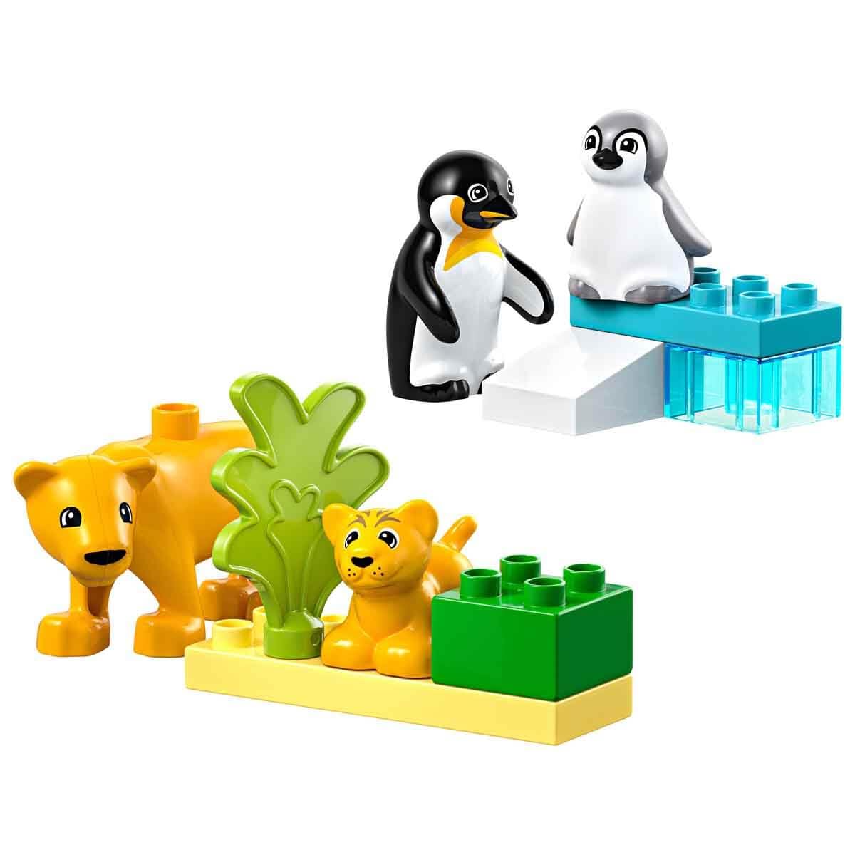 LEGO DUPLO Wild Animal Families: Penguins & Lions - Fine Motor Skills Toy for 2+ Year Old Girls & Boys - Toddler Learning Toy incl. 4 Animal Figures & Accessories - Gift Idea - 10442
