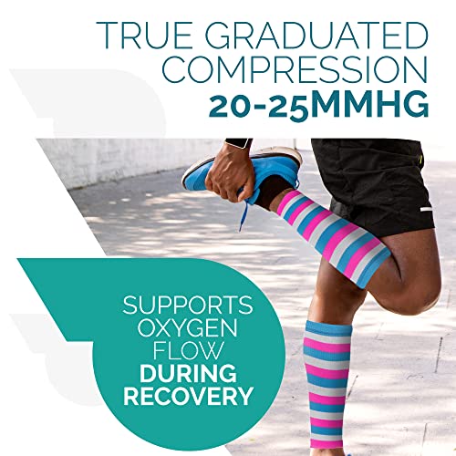 Calf Compression Sleeve - Leg Compression Socks for Shin Splint, & Calf Pain Relief - Men, Women, and Runners - Calf Guard for Running, Cycling, Maternity, Travel, Nurses