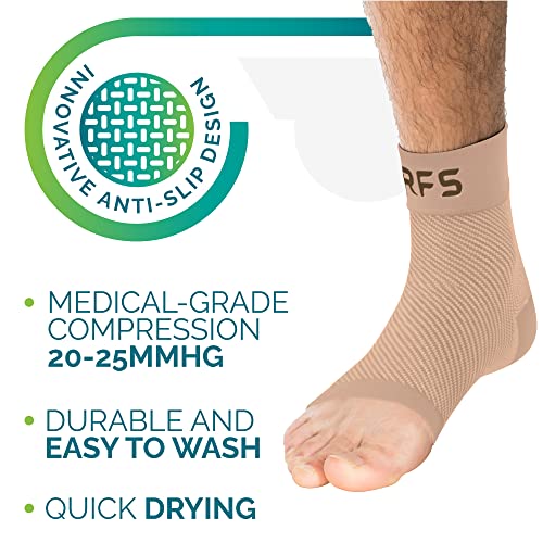 Run Forever Sports Plantar Fasciitis Foot Compression Sleeves (Pair) - Lightweight Ankle Brace