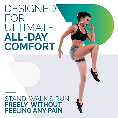 Run Forever Sports Plantar Fasciitis Foot Compression Sleeves (Pair) - Lightweight Ankle Brace