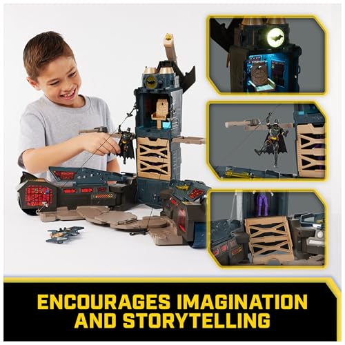 DC Batman, Ultimate Transforming Batmobile Playset, 2-in-1 Batman Playset with Exclusive Figure and Glider, Lights and Sounds, Kids Toys for Boys and Girls 4+