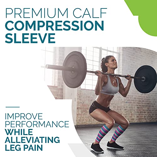 Calf Compression Sleeve - Leg Compression Socks for Shin Splint, & Calf Pain Relief - Men, Women, and Runners - Calf Guard for Running, Cycling, Maternity, Travel, Nurses
