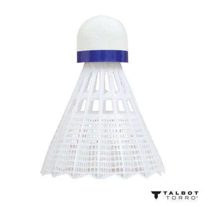 Talbot-Torro Badminton Volantes Tech 350, Lata 3 Piezas, Nylon, Blanco, Velocidad: Azul/Mediano