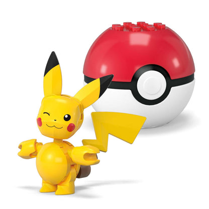 MEGA Pokémon Action Figure Building Toys Set, Poké Ball 2-Pack, Pikachu and Ditto with 42 Pieces, for Kids, JCT43