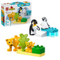 LEGO DUPLO Wild Animal Families: Penguins & Lions - Fine Motor Skills Toy for 2+ Year Old Girls & Boys - Toddler Learning Toy incl. 4 Animal Figures & Accessories - Gift Idea - 10442