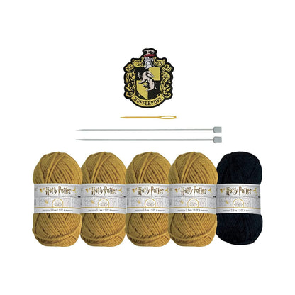 Harry Potter Knitting Set Loop Scarf - Hufflepuff Design