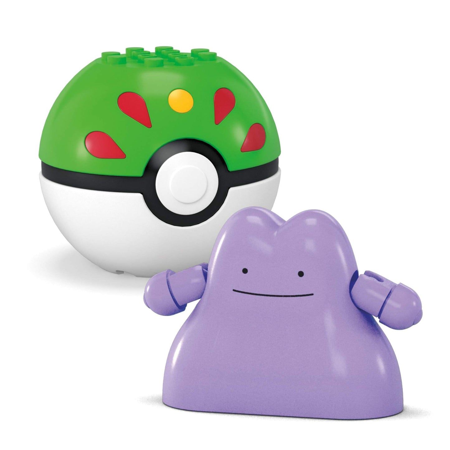 MEGA Pokémon Action Figure Building Toys Set, Poké Ball 2-Pack, Pikachu and Ditto with 42 Pieces, for Kids, JCT43