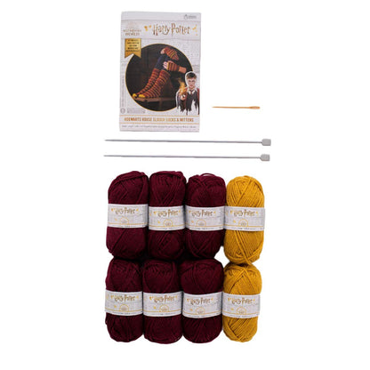 Harry Potter Wizarding World Hogwarts Gryffindor Slouch Socks and Mittens Knitting Kit