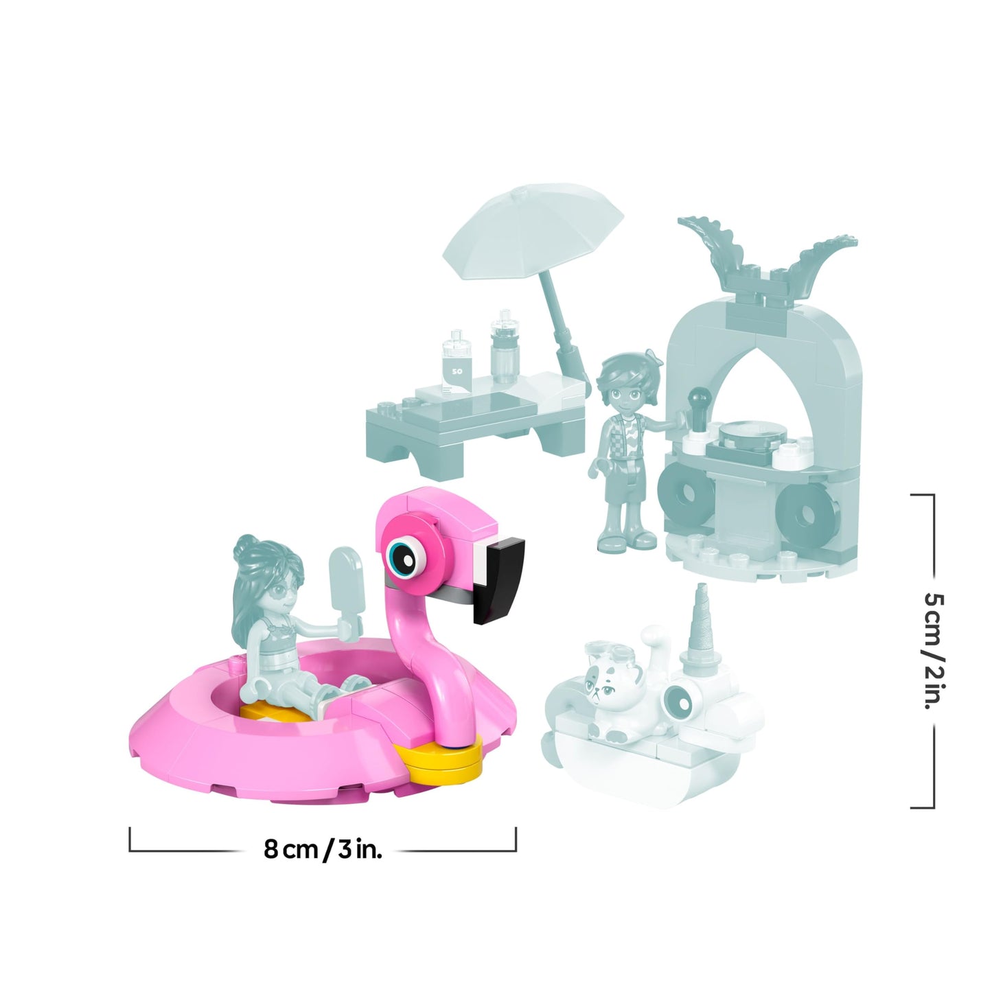 LEGO Friends Unicorn & Flamingo Pool Party Toy with Animal 'Floaties', 2 Mini Dolls, Churro the Cat & Accessories incl. a DJ Booth & Sunbeds - Creative Gift for 5+ Year Old girls - 42658
