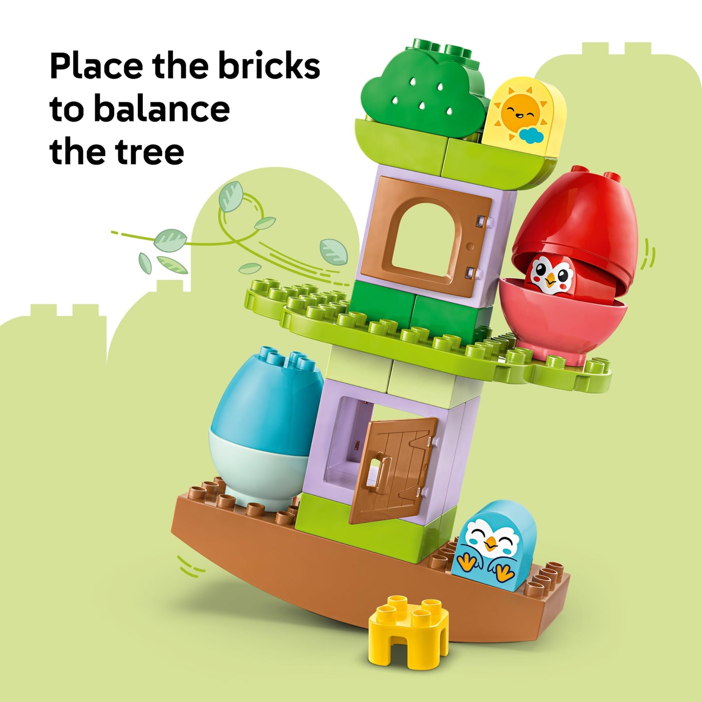 LEGO DUPLO My First Balancing & Stacking Tree - Toddler Learning Toy for 1+ Year Old Girls & Boys - Fine Motor Skills Building Set with 2 Bird Figures - 10440