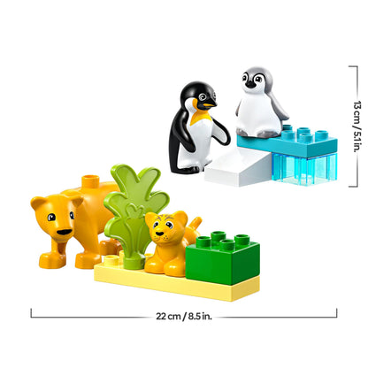 LEGO DUPLO Wild Animal Families: Penguins & Lions - Fine Motor Skills Toy for 2+ Year Old Girls & Boys - Toddler Learning Toy incl. 4 Animal Figures & Accessories - Gift Idea - 10442