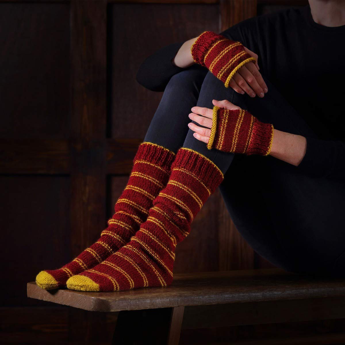 Harry Potter Wizarding World Hogwarts Gryffindor Slouch Socks and Mittens Knitting Kit
