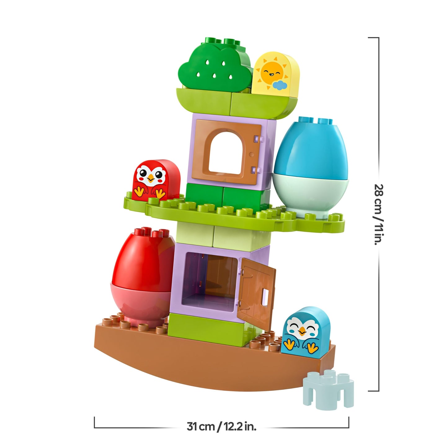 LEGO DUPLO My First Balancing & Stacking Tree - Toddler Learning Toy for 1+ Year Old Girls & Boys - Fine Motor Skills Building Set with 2 Bird Figures - 10440