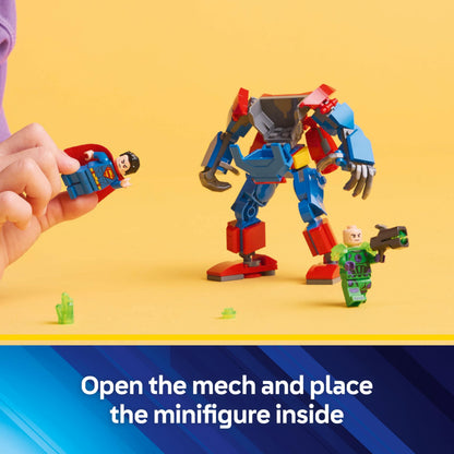 LEGO DC Superman Mech vs. Lex Luthor, Super Heroes Toy with 2 Minifigures, a Stud Shooter & Kryptonite - Buildable Figure Set - Gift 6 Plus Year Old Boys & Girls 76302