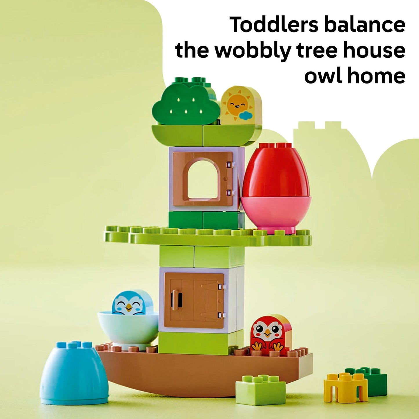 LEGO DUPLO My First Balancing & Stacking Tree - Toddler Learning Toy for 1+ Year Old Girls & Boys - Fine Motor Skills Building Set with 2 Bird Figures - 10440