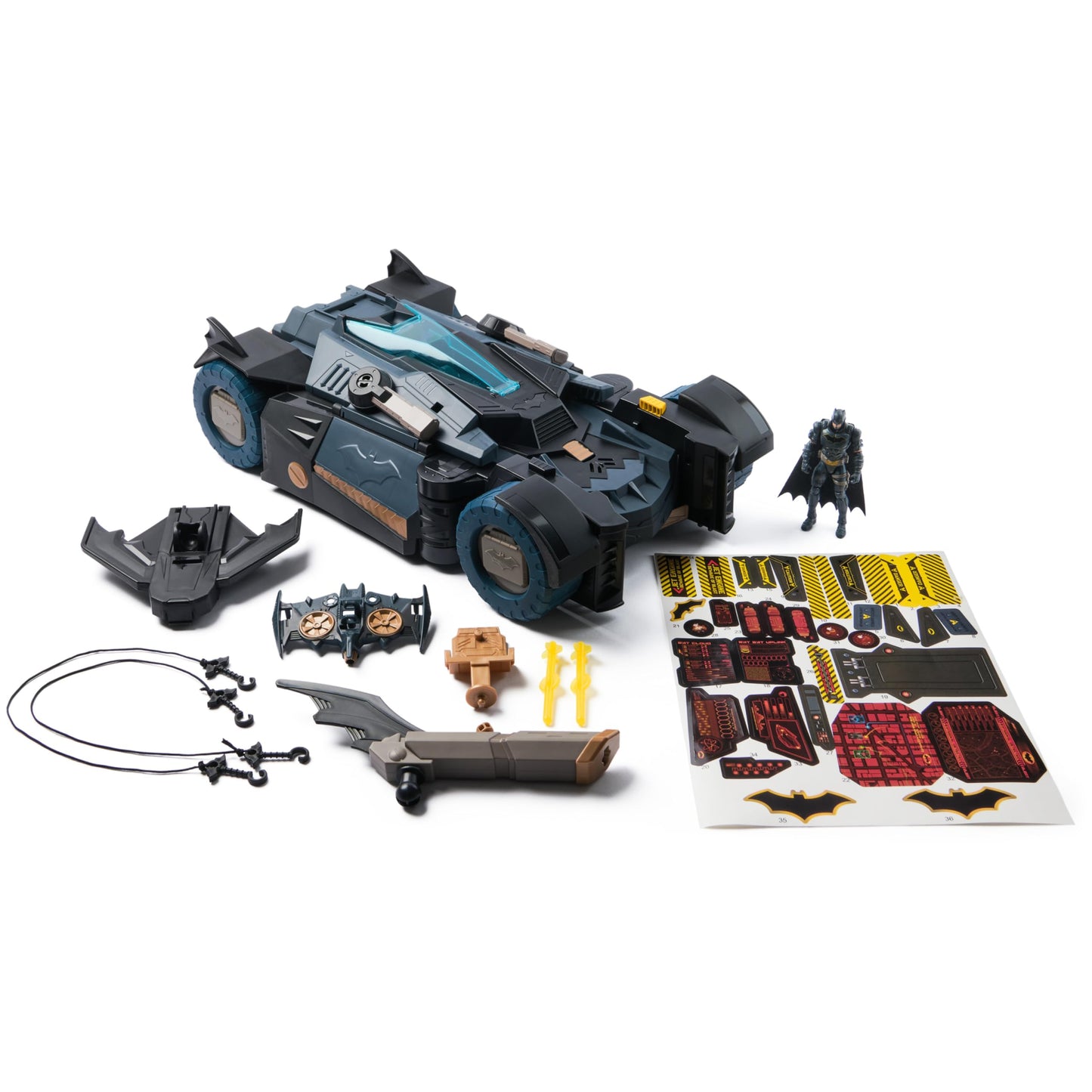 DC Batman, Ultimate Transforming Batmobile Playset, 2-in-1 Batman Playset with Exclusive Figure and Glider, Lights and Sounds, Kids Toys for Boys and Girls 4+