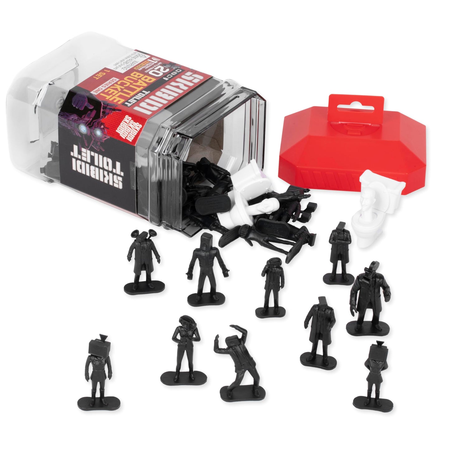 Skibidi Toilet Battle Bucket, Collectible Figures, Officially Licensed Merch
