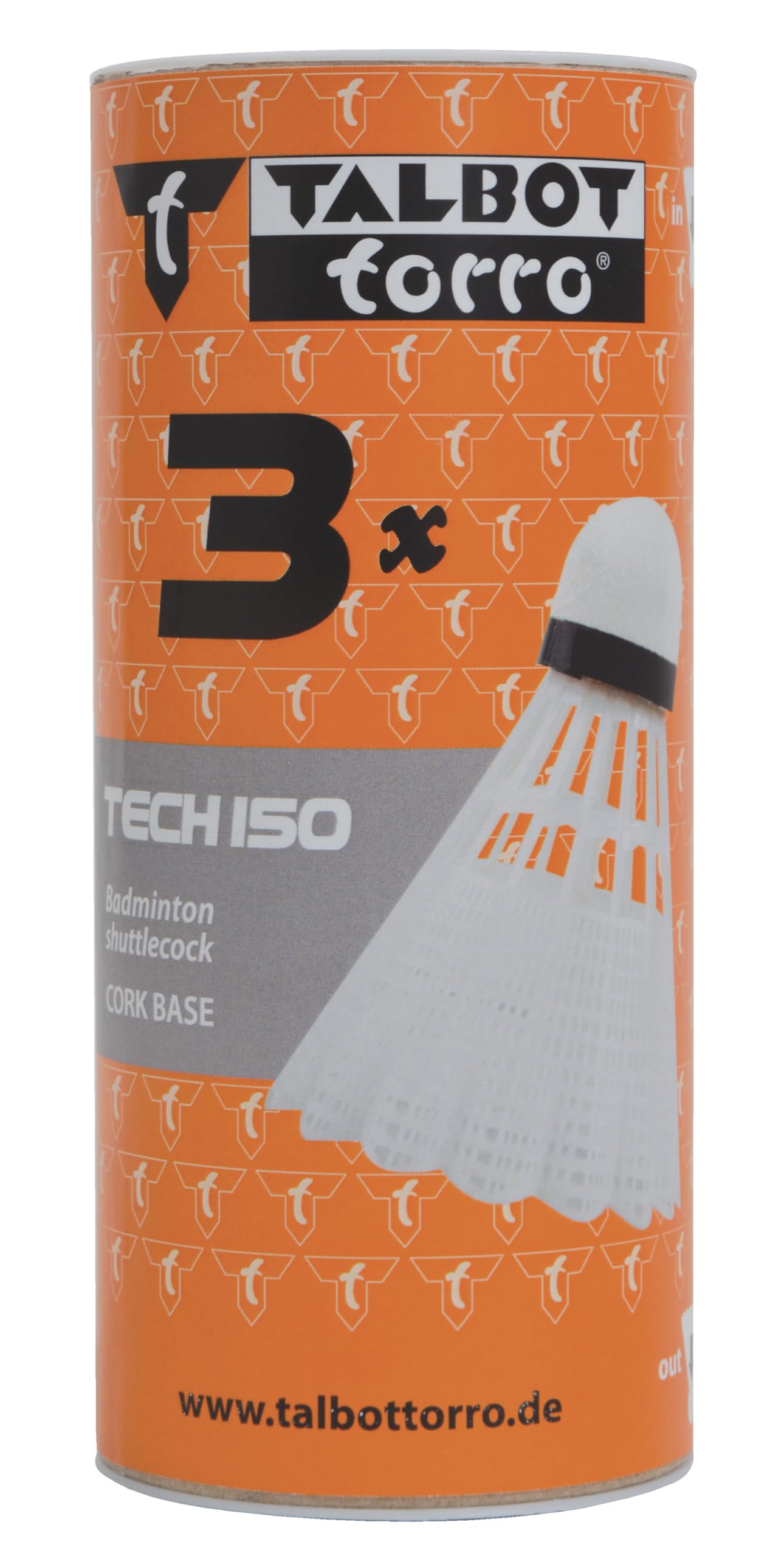 Talbot Torro White/Yellow Tech 150 Synthetic Shuttlecock 3 Pack