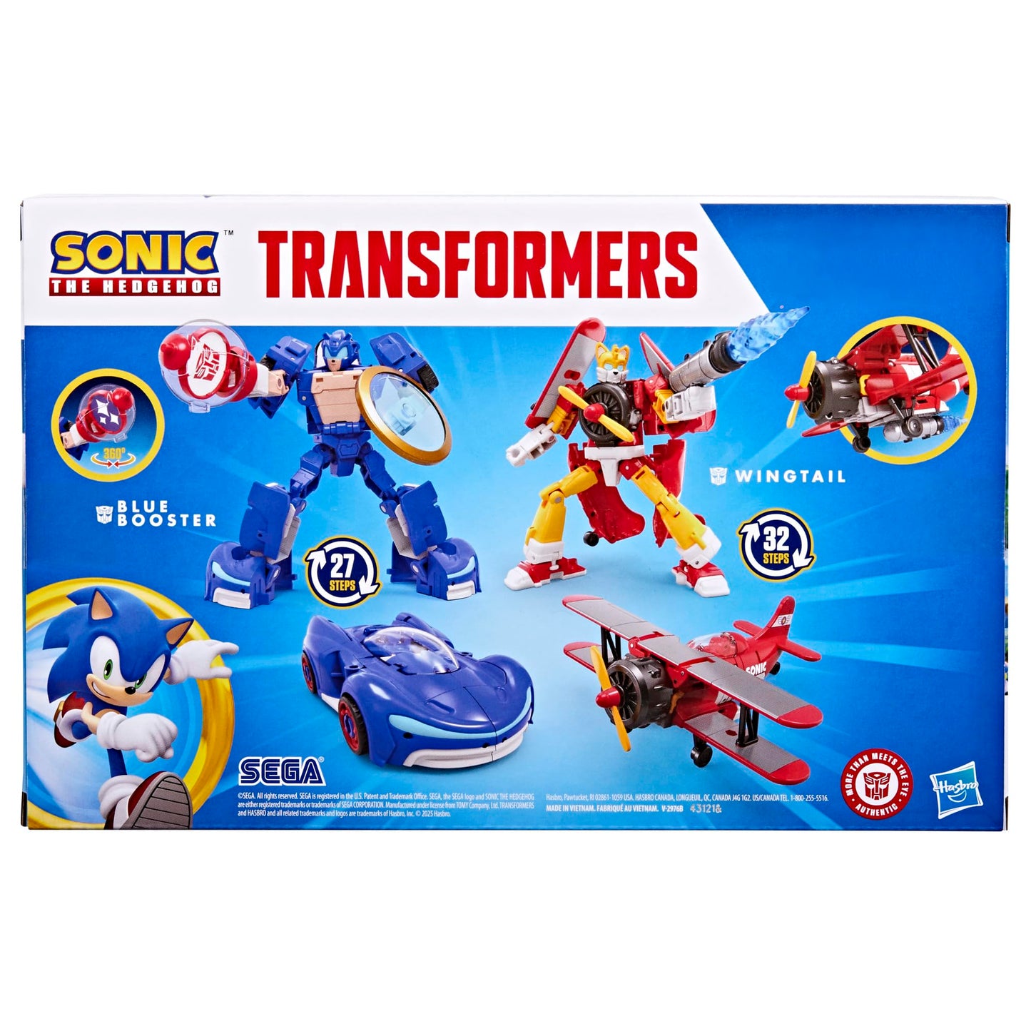 Transformers Collaborative Sonic the Hedgehog x Wingtail and Blue Booster Action Figures