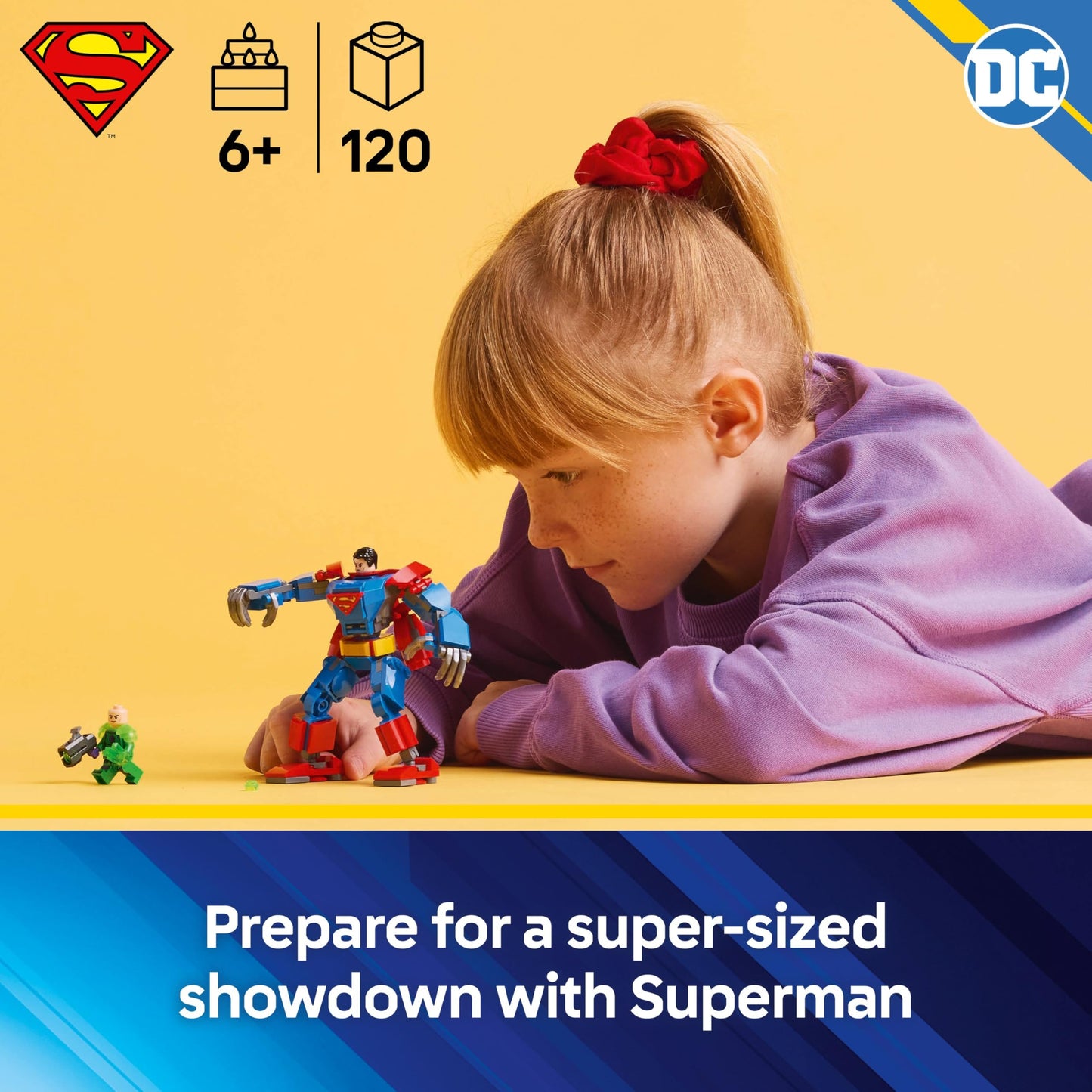 LEGO DC Superman Mech vs. Lex Luthor, Super Heroes Toy with 2 Minifigures, a Stud Shooter & Kryptonite - Buildable Figure Set - Gift 6 Plus Year Old Boys & Girls 76302