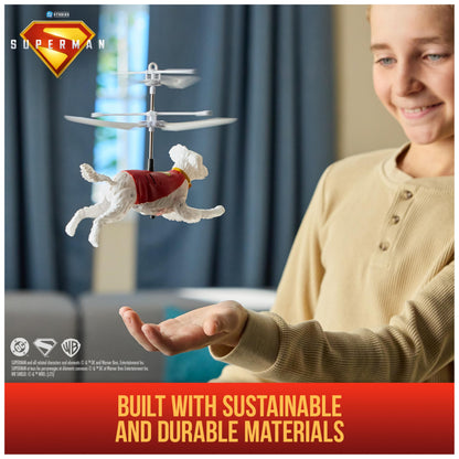 DC Comics, SUPERMAN Up in the Sky! Flying Krypto, RC Toys and Remote Control Toys for Kids, 19-cm Hovering Superdog, For Ages 4 and Up