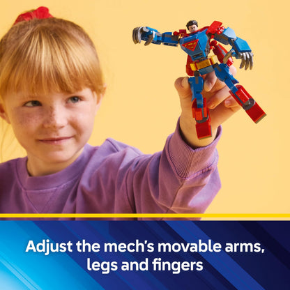 LEGO DC Superman Mech vs. Lex Luthor, Super Heroes Toy with 2 Minifigures, a Stud Shooter & Kryptonite - Buildable Figure Set - Gift 6 Plus Year Old Boys & Girls 76302